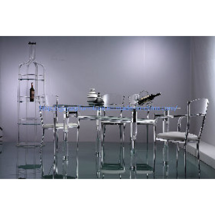 Simple Dining Room Furniture Design Acrylic Dining Table and Chair Set