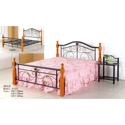 Simple Stable Home/Bedroom Furniture Painting Steel Bed (H-552#)