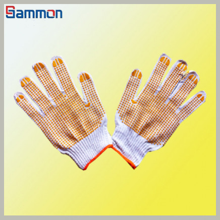 Sm1024 One-Sided Dotted Knitted Cotton Gloves