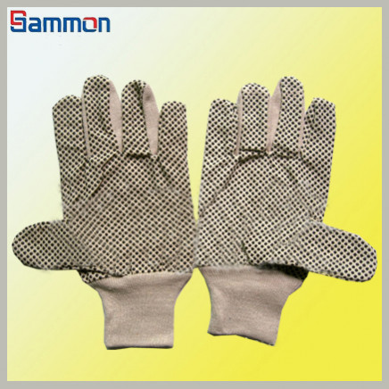 Sm1072 Cotton Crochet Gloves with PVC Dotted