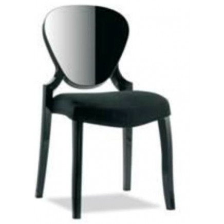 Solid Black Acrylic Ghost Chair for Dining Furniture