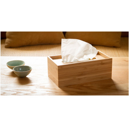 Solid Natural Bamboo Napkin Holder Bamboo Tissue Box