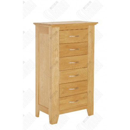 Solid Oak Chest with Six Drawer-Tailed Drawers (CO2109)
