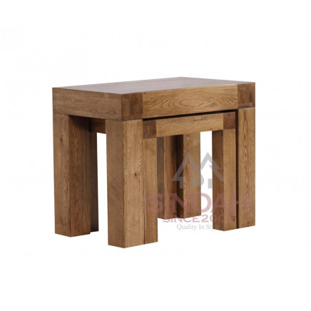 Solid Oak Nest of Tables Occasional Wooden Furniture (RCNOT)