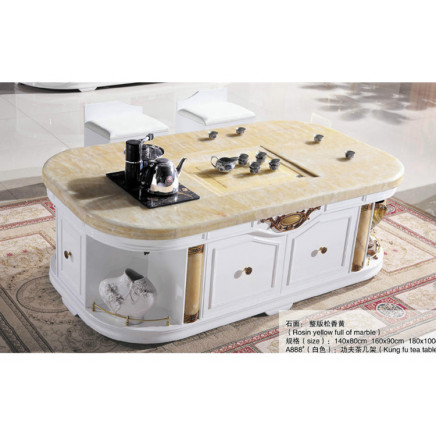 Solid Wooden Coffee Table, White Marble Tea Table (TM-A888)