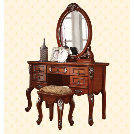 Solid Wooden Glass Dressing Table for Bedroom Furniture (LF-799B)