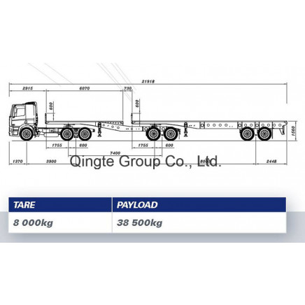 Special Type Platform Low Bed Semi Trailer (QDT9272T)