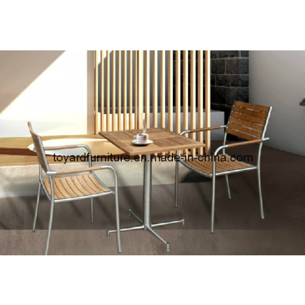 Square Restaurant Table Set-Patio/Garden Teak Wood Armchair