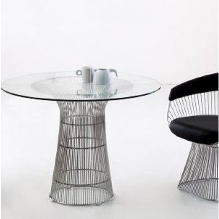 Stainless Steel Metal Round Platner Dining Table