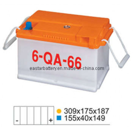 Starting Dry Charged DIN6612V 66ah Vehicle Battery