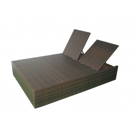 Stylish PE Rattan Wicker Double Lounger