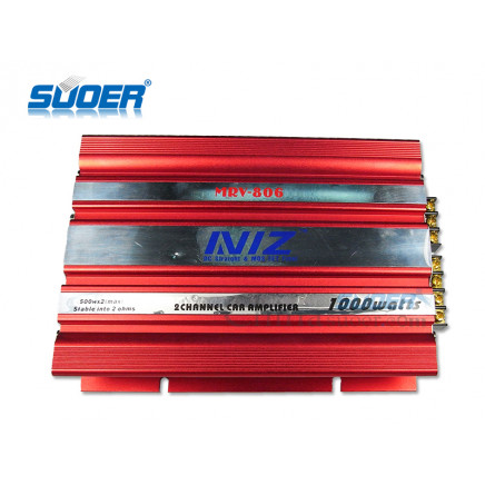 Suoer 1000W Professional Stereo Power Audio Amplifier 2 Channels Stereo Car Amplifier (MRV-806)