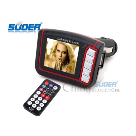 Suoer Car Audio MP4 Player with USB/SD/Remote Control Car Cigarette Lighter Audio Player (VZ802)