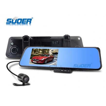 Suoer Factory Price 4.3 Inch TFT LCD Rearview Mirror DVR Vehicle Blackbox DVR 1080P HD DVR (MX-236B)