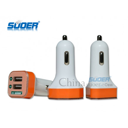 Suoer Factory Price Dual USB Car Cigarette Lighter Car Charger Adapter (SUOER)