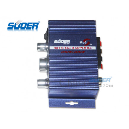 Suoer Hi-Fi Stereo Audio Amplifier High Power Car Amplifier 200W Sound Enlarger (SON-7227)
