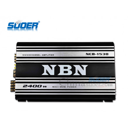 Suoer High Power 2400W Stereo Car Amplifier 5/4/3/2 Channel Car Audio Amplifier (NCB-1538)