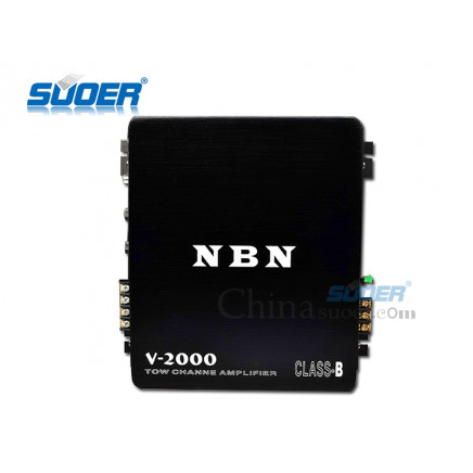 Suoer High Quality Stereo Car Amplifier Car Audio Amplifier Tow Amplifier (V-2000)