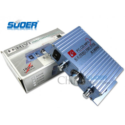 Suoer High Quality180W High Power Hi-Fi Stereo Audio Amplifier (A180W)