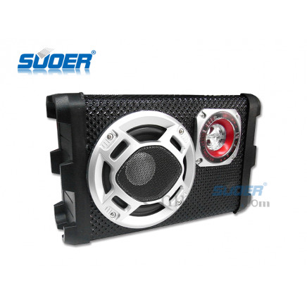 Suoer Portable Car Subwoofer 5 Inch Square Car Audio Subwoofer Leather Subwoofer Speaker with LED Light (Portable-5 Inch-Square-Leather- With LED Light)