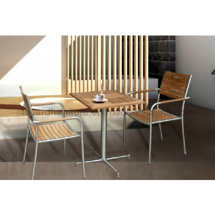 Teak Cafe Table and Teak Chair -Patio/Outdoor/Bar Furniture (D576)