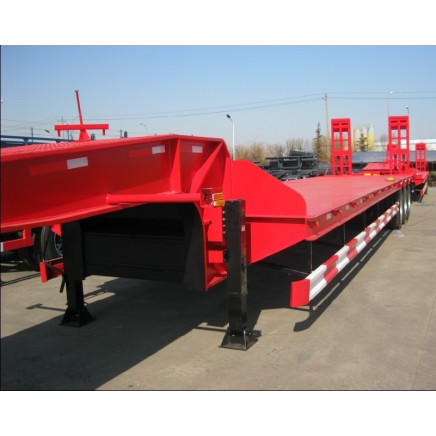 Three 3 Axles Low Bed Semi Trailer for Construction Machinery
