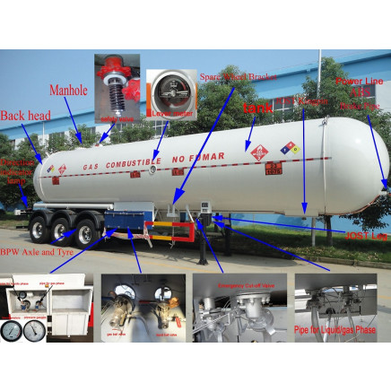 Top Safety LPG Trailer Asme LPG Tank Trailer