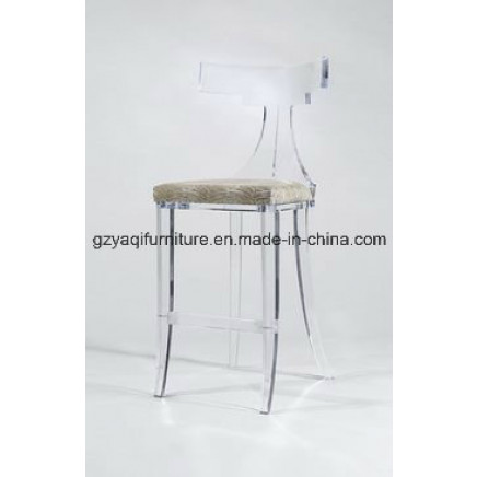 Transparent Acrylic High Bar Stool Chair with Cushion