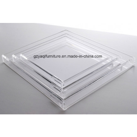 Transparent Square Acrylic Tray Food Service Tray Fruit Plate