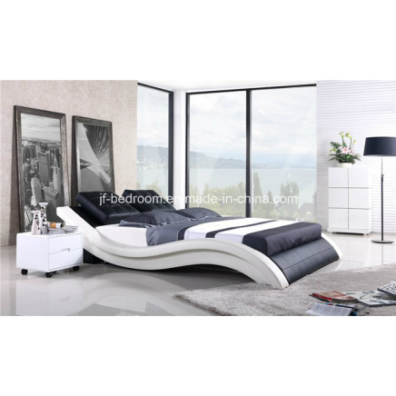 Typical Hot Selling Fashion Black Leather Bed S021