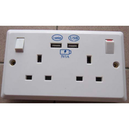UK USB Wall Socket, 13A USB Wall Socket 1A