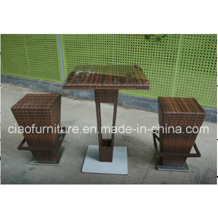 Unique Design Outdoor Furniture Wicker Bar Table and Chairs (CF713T)