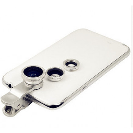 Universal Clip 3 in 1 Fisheye+Wide Angle+Macro Photo Lens for iPhone iPad