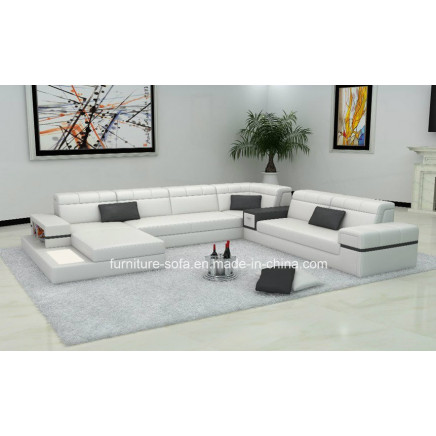 Villa Furniture Feature Chaise 2seater Leather Sofa (SF121)