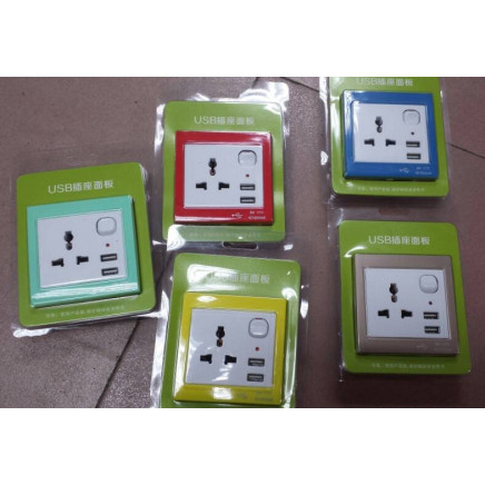 Wall Socket with USB Port, Universal Wall Socket with USB