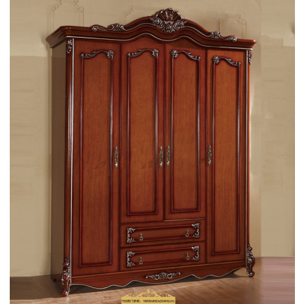 Wardrobe Accessories Bedroom Furniture Solid Wood Doors Wooden Wardrobe Closet Wardrobe (LF-755A)