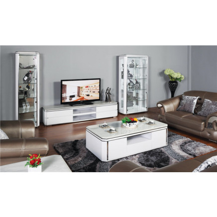 White Coffee Table with Marble Top (CJ-198)