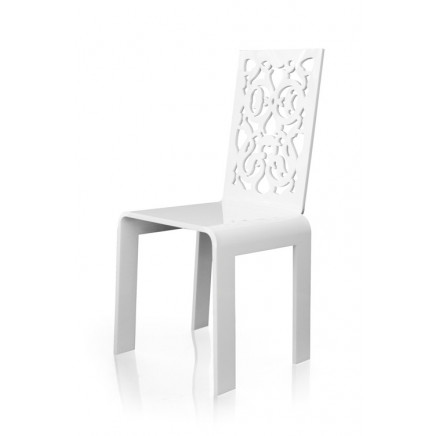 White Hollow out Plastic Chair for Dining Room