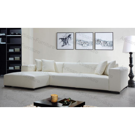 White Leather Corner Sofa (JP-sf-108)
