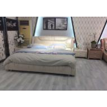 White Leather Double Bed Square Bedroom Furniture (J368)