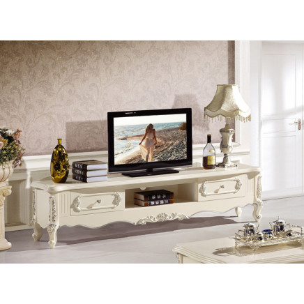 White Wooden TV Stand Coffee Table Furniture Set (SQL-TV806)