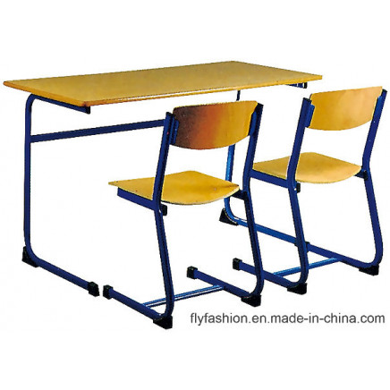 Wholesale School Furniture Classroom Double Student Desk and Chair (SF-45D)