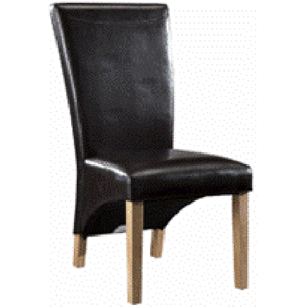 Wide Roll Back PU Chair/Bonded Leather Dining Chair/Wooden Chair
