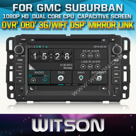 Witson Car DVD for Gmc Suburban Car DVD GPS 1080P DSP Capactive Screen WiFi 3G Front DVR Camera