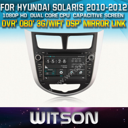 Witson Car DVD for Hyundai Solaris Car DVD GPS 1080P DSP Capactive Screen WiFi 3G Front DVR Camera