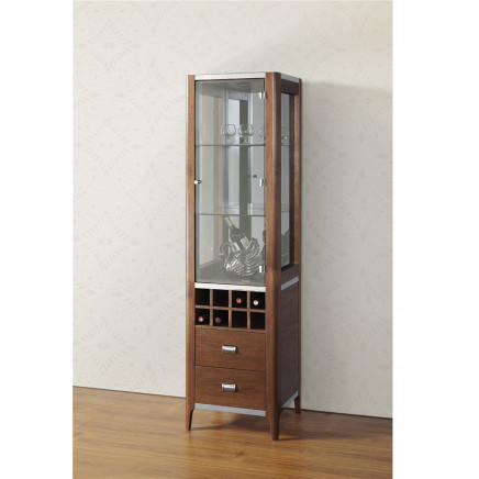 Wooden Antique Style Glass Door Wine Show Cabinet