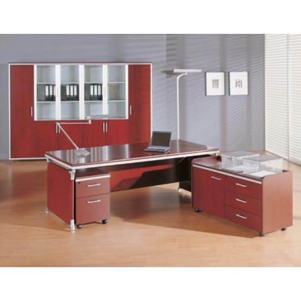 Wooden Office Desk with Side Table (Christ-we01)