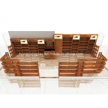 Wooden Veneer Display Cabinet for Men Shoes Shop