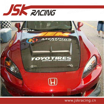 with Hole Carbon Fiber Hood for 2000-2008 Honda S2000 (JSK121609)