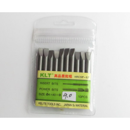 10pcs Slotted Screwdriver Bit ?4.0mm